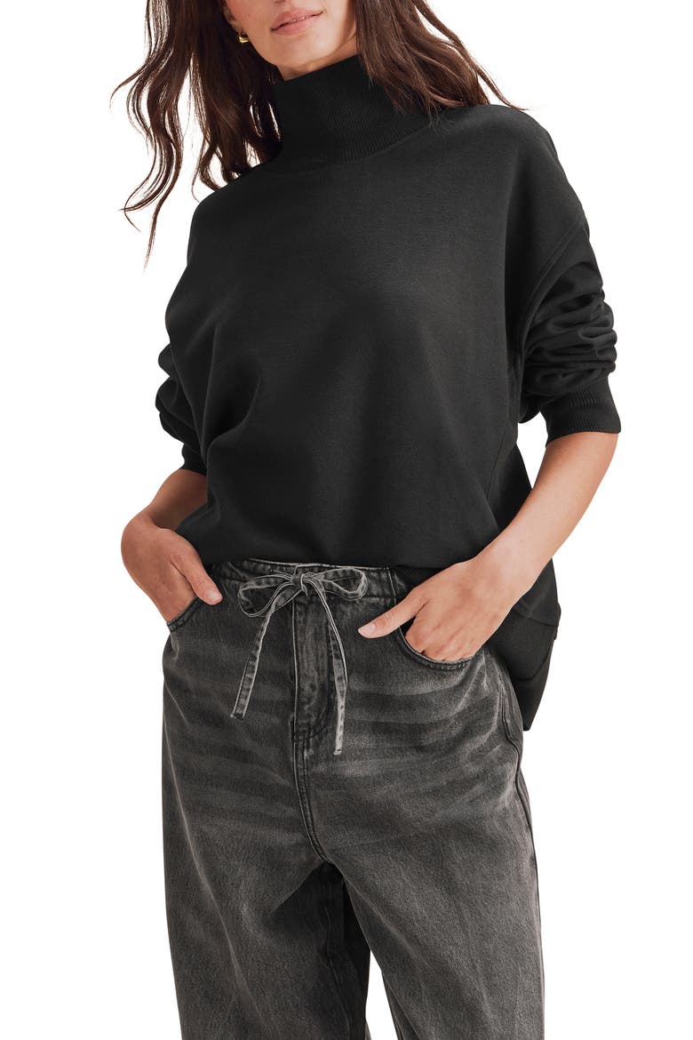 Winslow Mock Neck Pullover, Main, color, BLACK