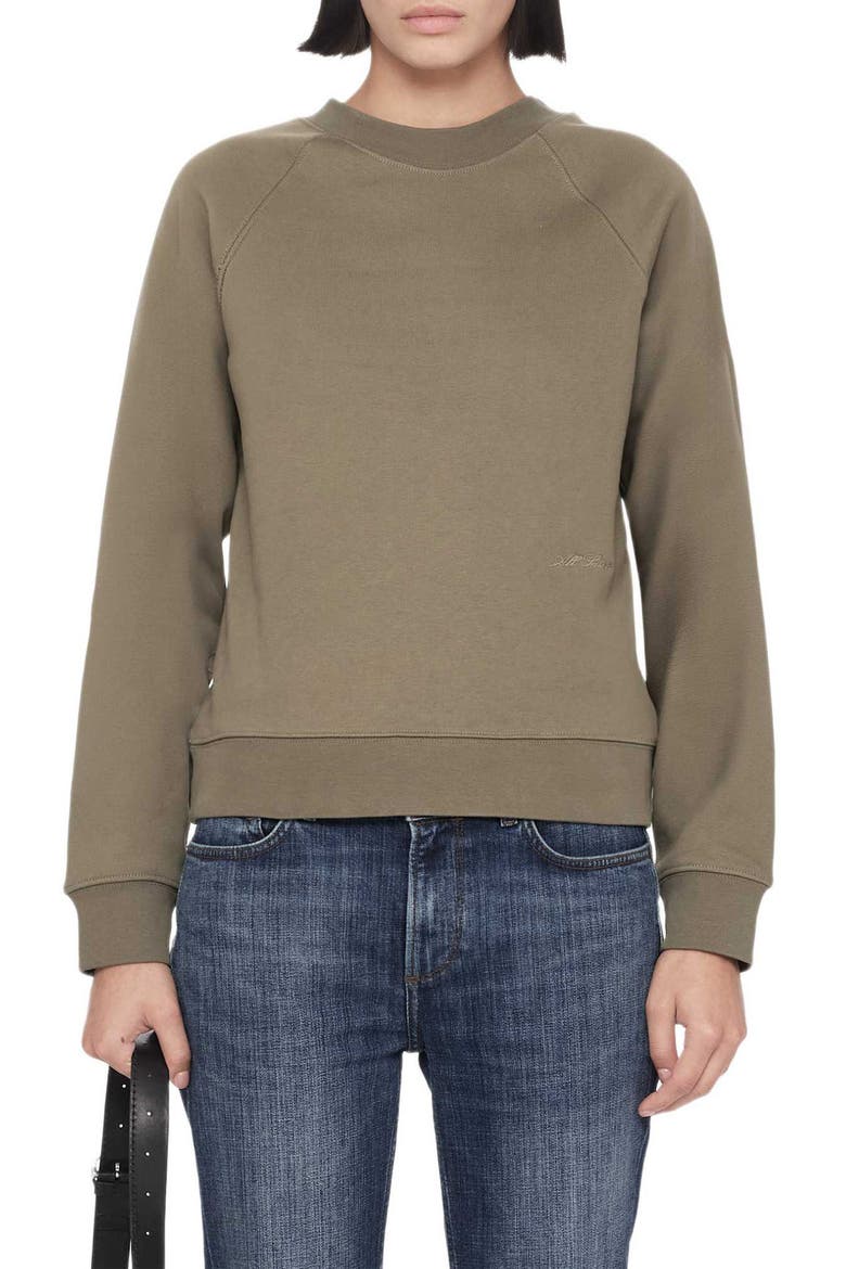 Lily Crew Sweatshirt, Main, color, WASHED KHAKI