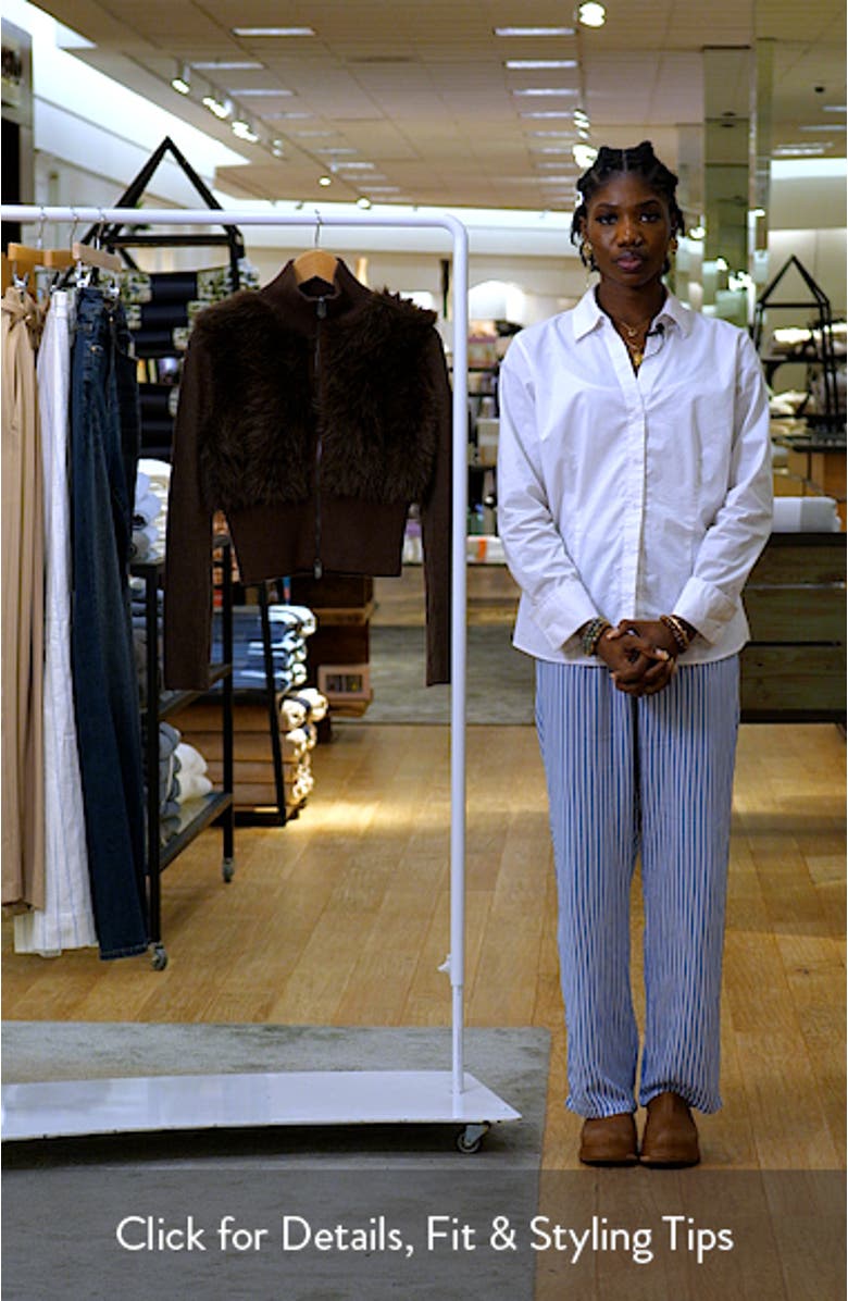 Faux Fur Ribbed Sweater Jacket, sales video thumbnail