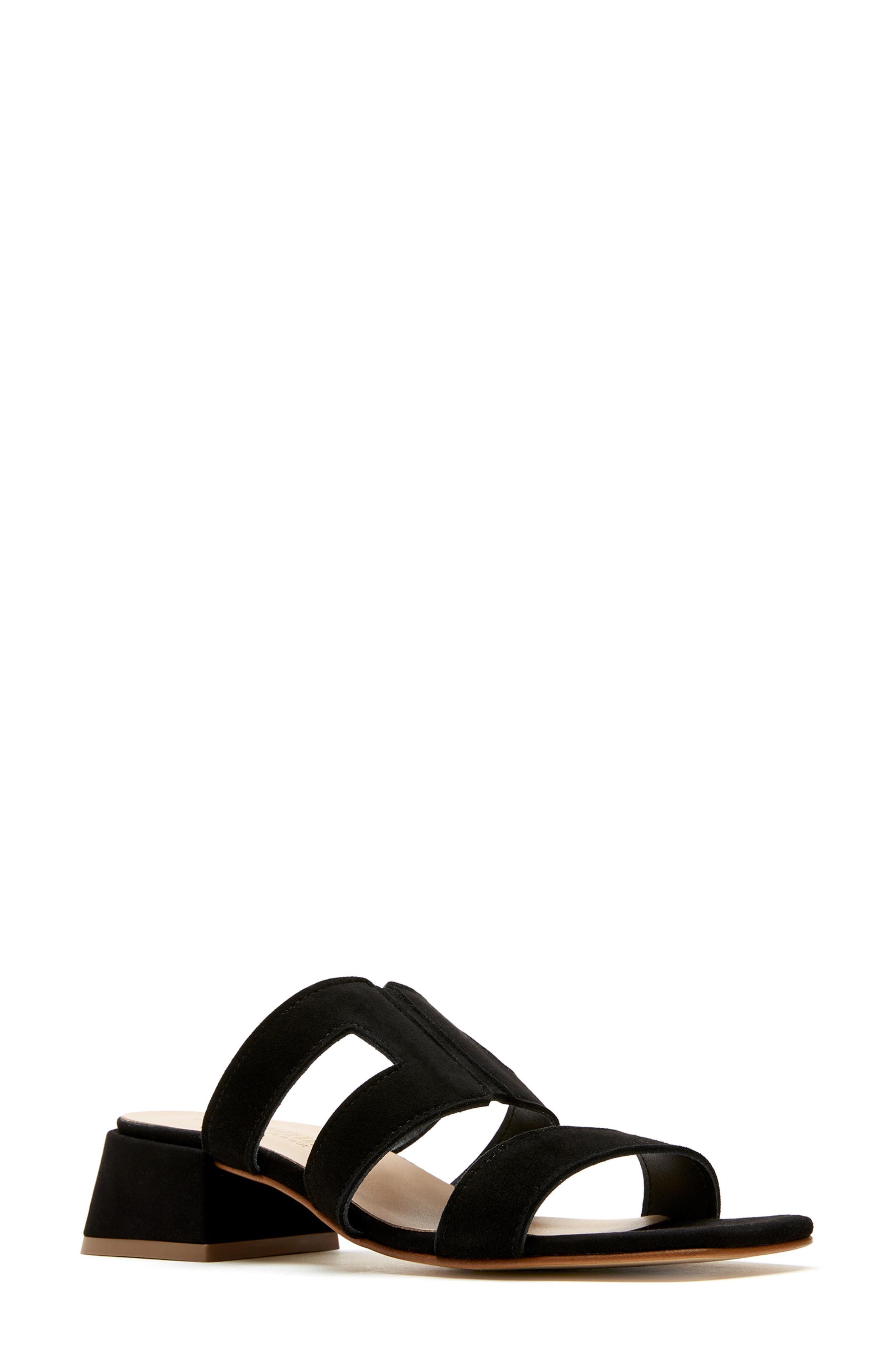 La Canadienne Fifi City Dry<sup>™</sup> Waterproof Slide Sandal, Main, color, Black Suede