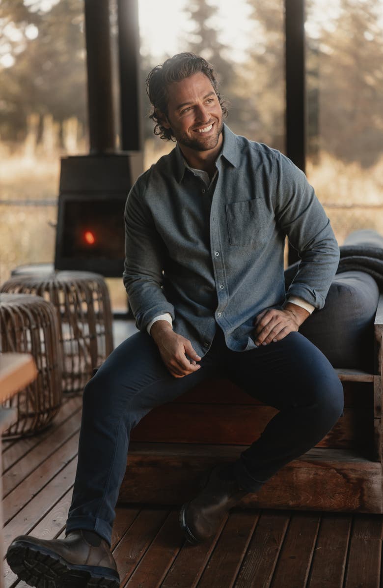 The Normal Brand Fairbanks Brushed Cotton Chamois Button-Up Shirt, Alternate, color, Waterloo