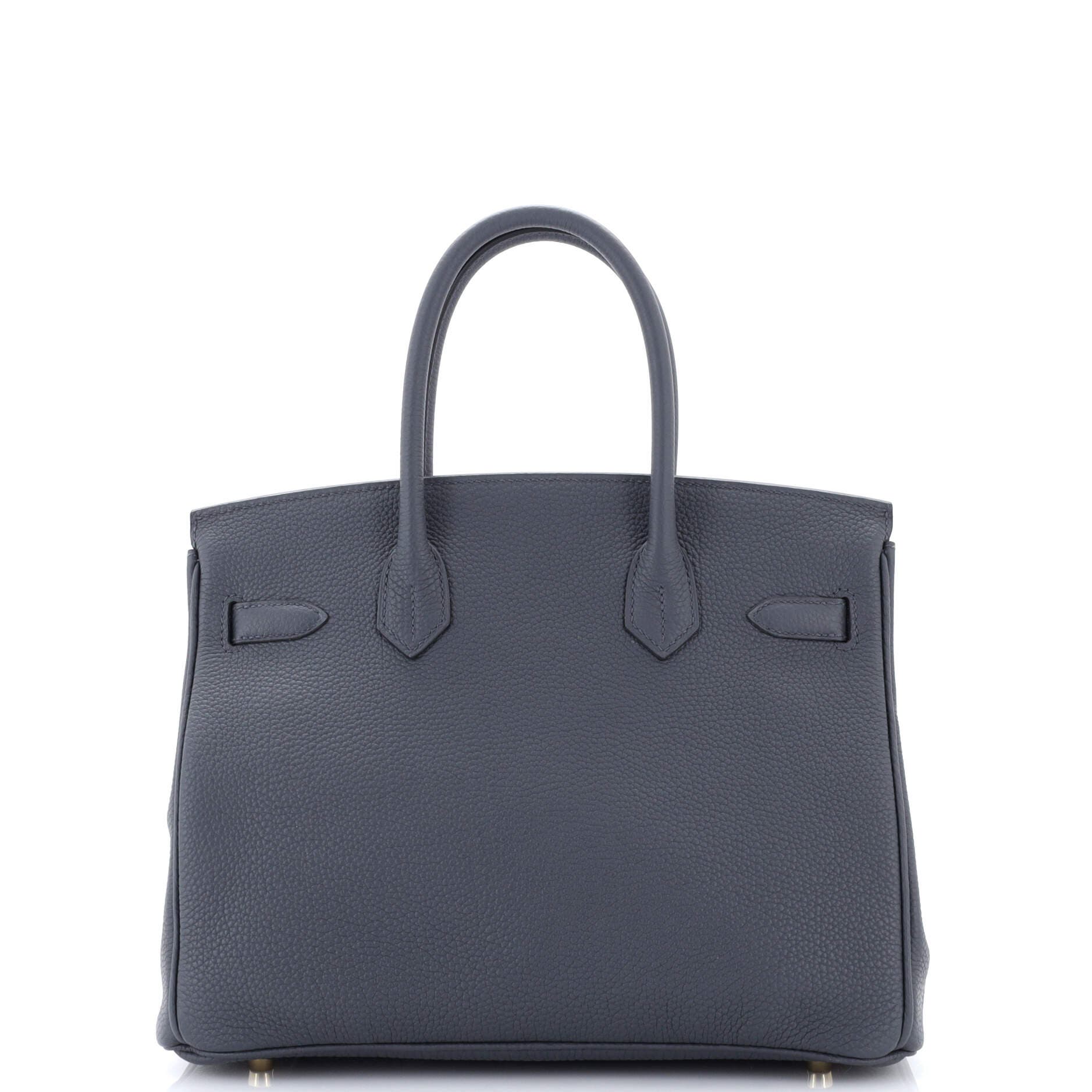 Pre-Owned Hermes Birkin Handbag Grey Togo with Permabrass Hardware 30, Alternate, color, Gris Misty