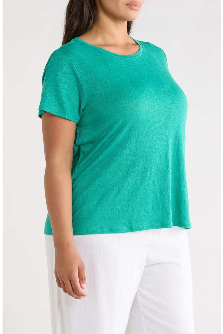 Organic Linen Crewneck T-Shirt, Alternate, color, SEA STAR