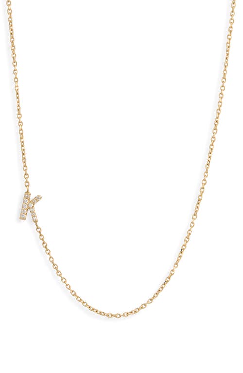 Anzie Love Letter Pavé Diamond Initial Pendant Necklace in Gold-K 