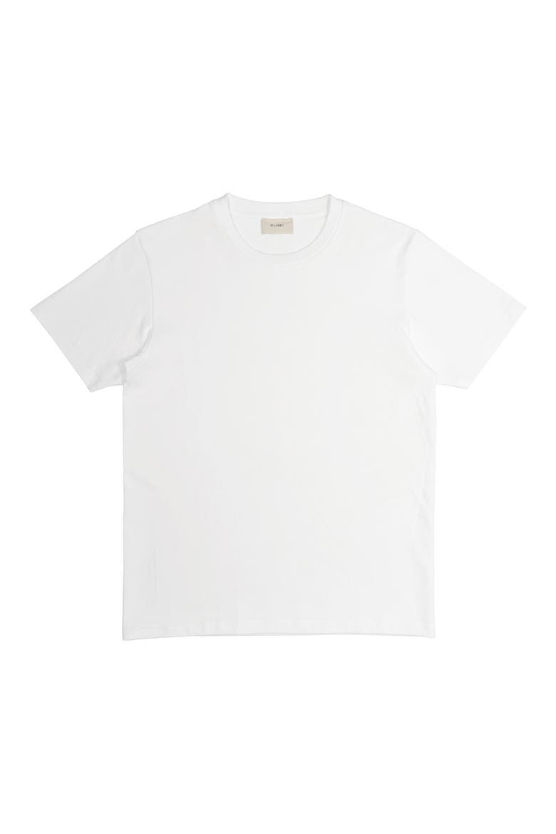 Stretch Cotton Rib Crewneck T-Shirt, Alternate, color, WHITE