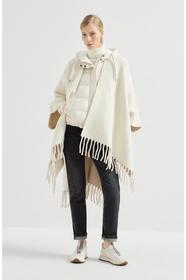 Nylon down vest, Alternate, color, Milk