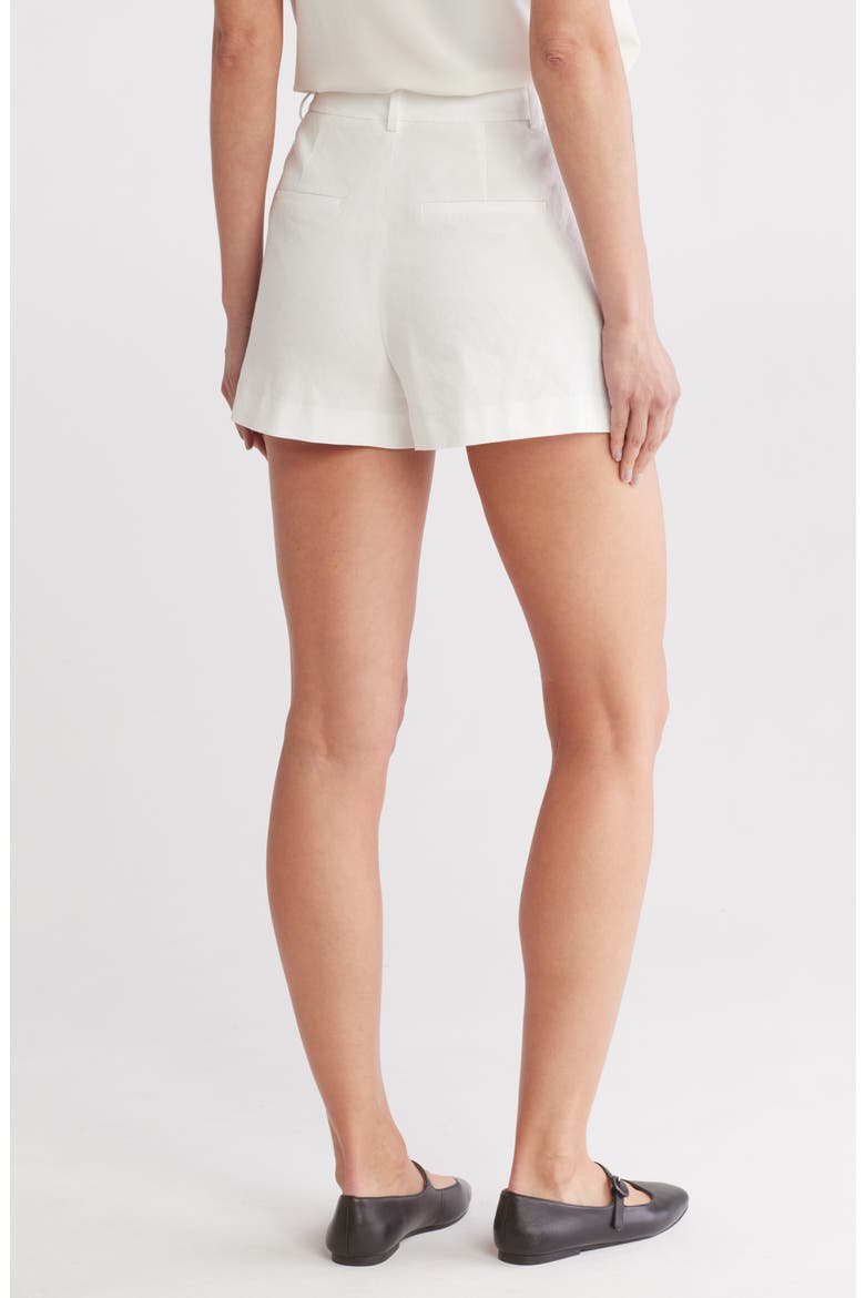 Conry Pleated Linen Blend Shorts, Alternate, color, OFF WHITE