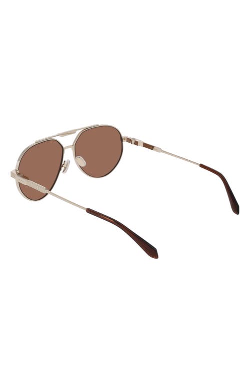 Ferragamo 62mm Oversize Aviator Sunglasses In Shiny Gold