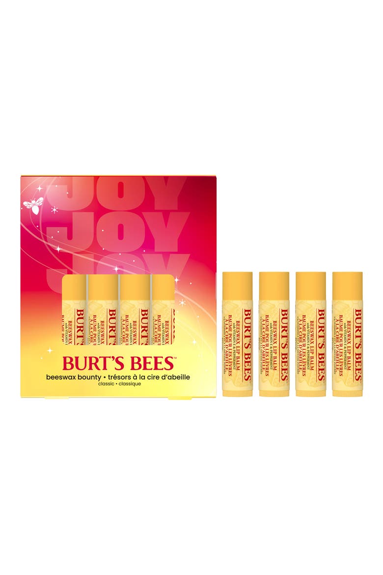 Beeswax Bounty Classic 4-Piece Lip Balm Set, Main, color, NO COLOR