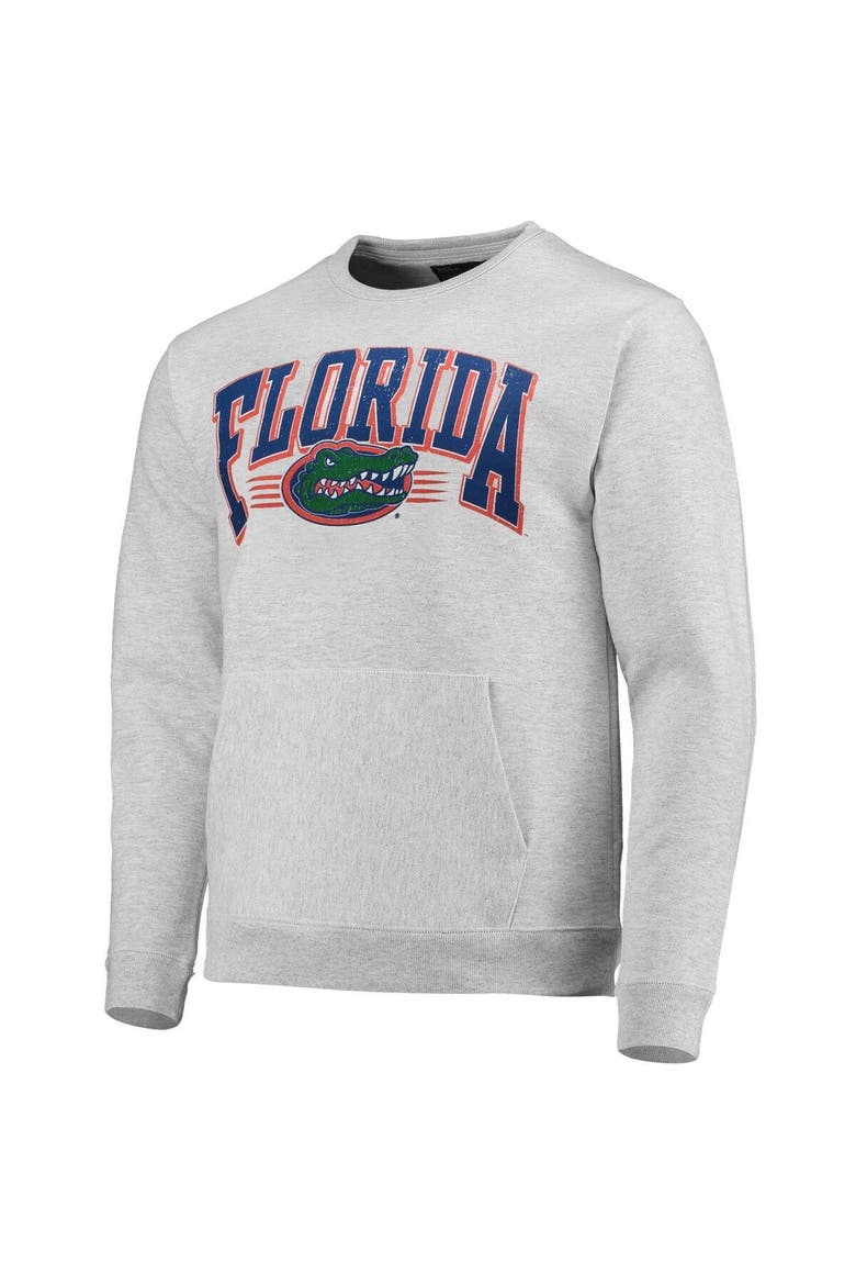 Men's League Collegiate Wear Heathered Gray Florida Gators Upperclassman Pocket Pullover Sweatshirt, Alternate, color, Heather Gray