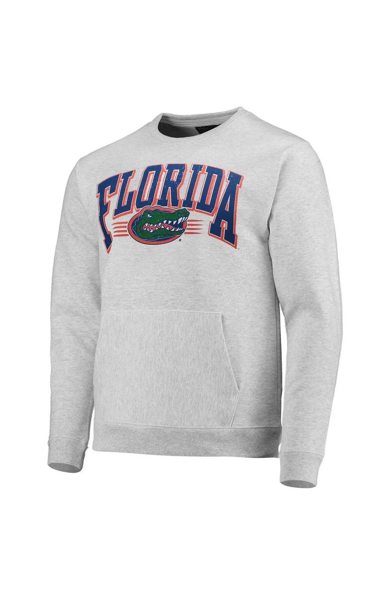LEAGUE COLLEGIATE WEAR Men's League Collegiate Wear Heathered Gray Florida Gators Upperclassman Pocket Pullover Sweatshirt, Alternate, color, 