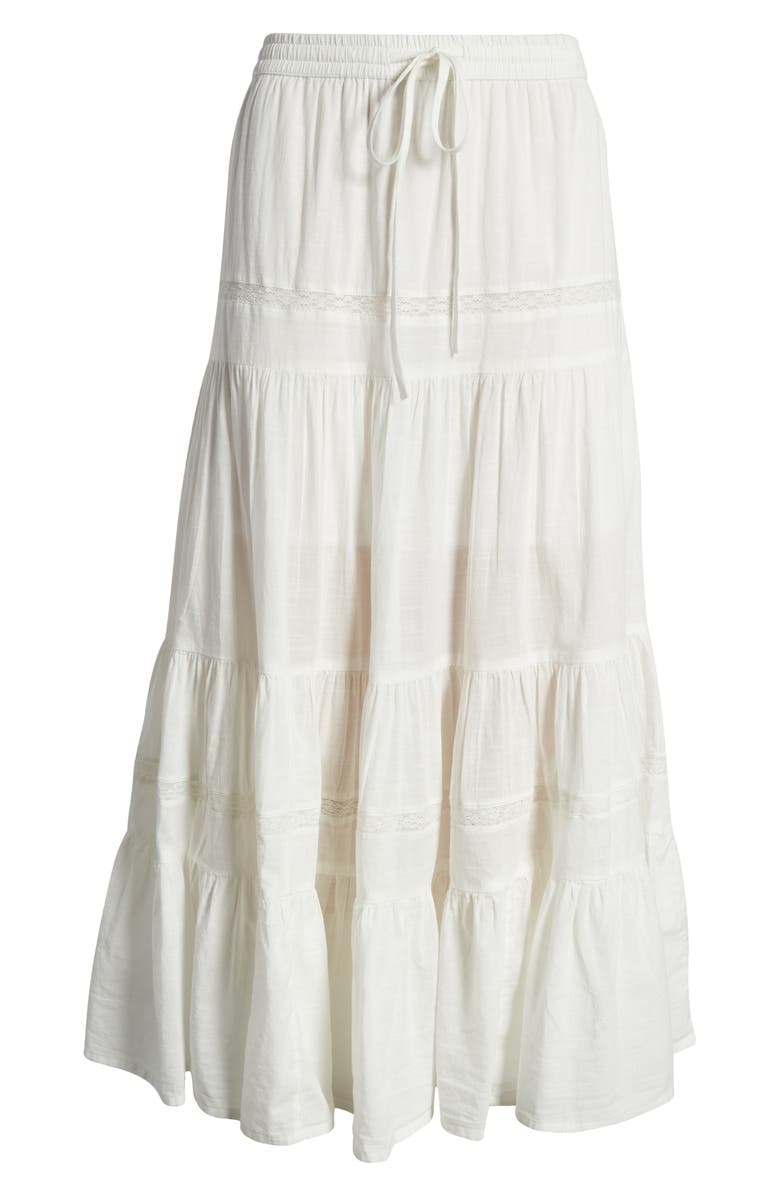 BP. Tiered Cotton Maxi Skirt, Alternate, color, Ivory