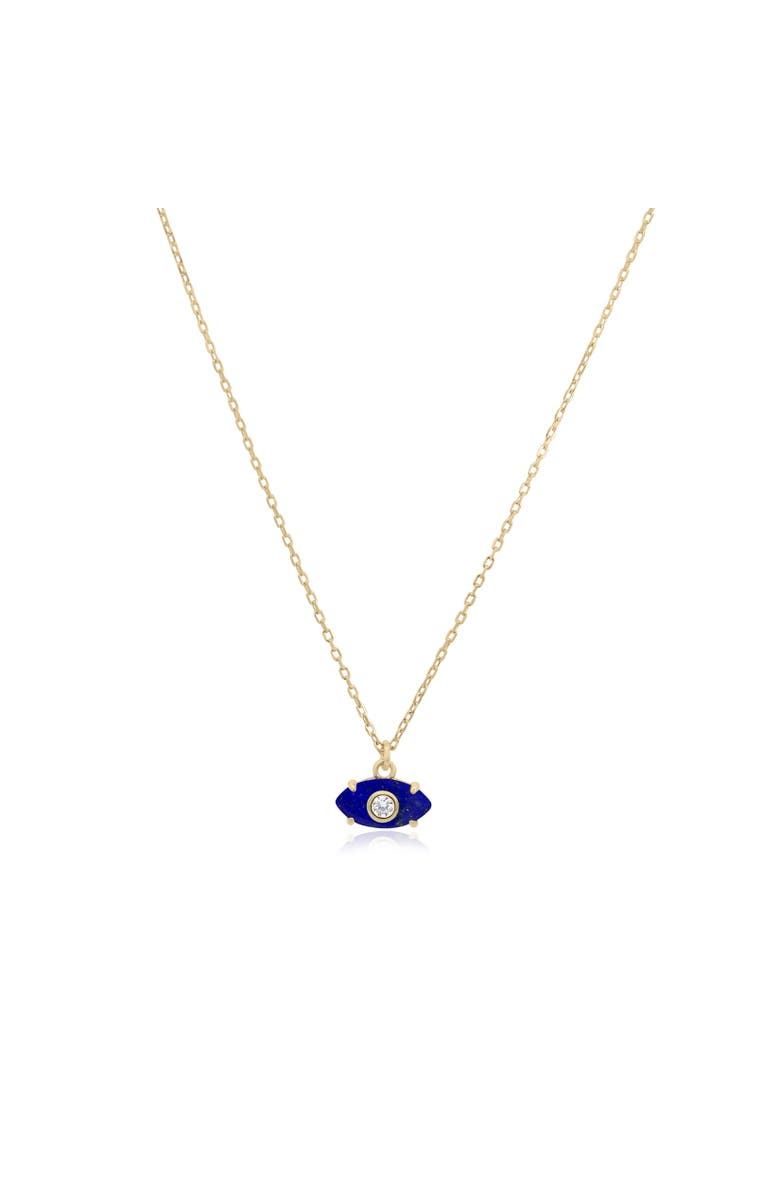 The Lovery Fine Jewelry Lapis Evil Eye Necklace, Main, color, Lapis