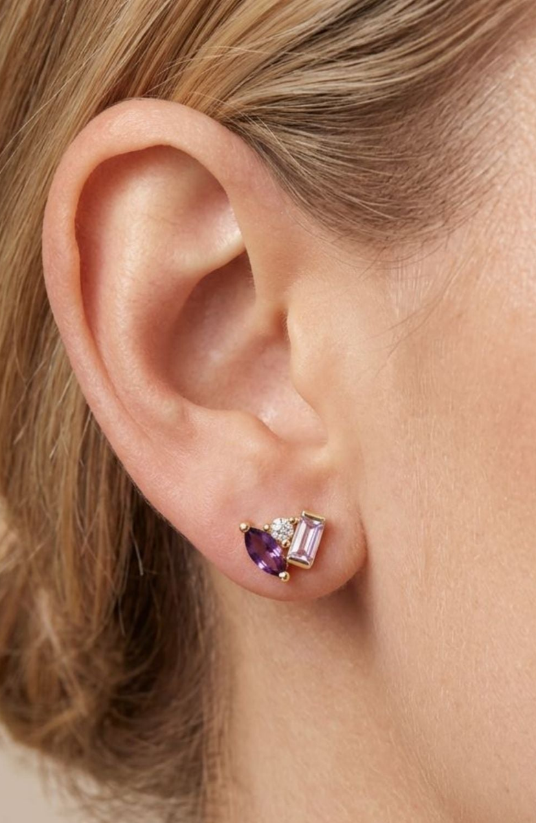 Little Sky Stone Seraphina Amethyst Stud Earrings, Alternate, color, Amethyst