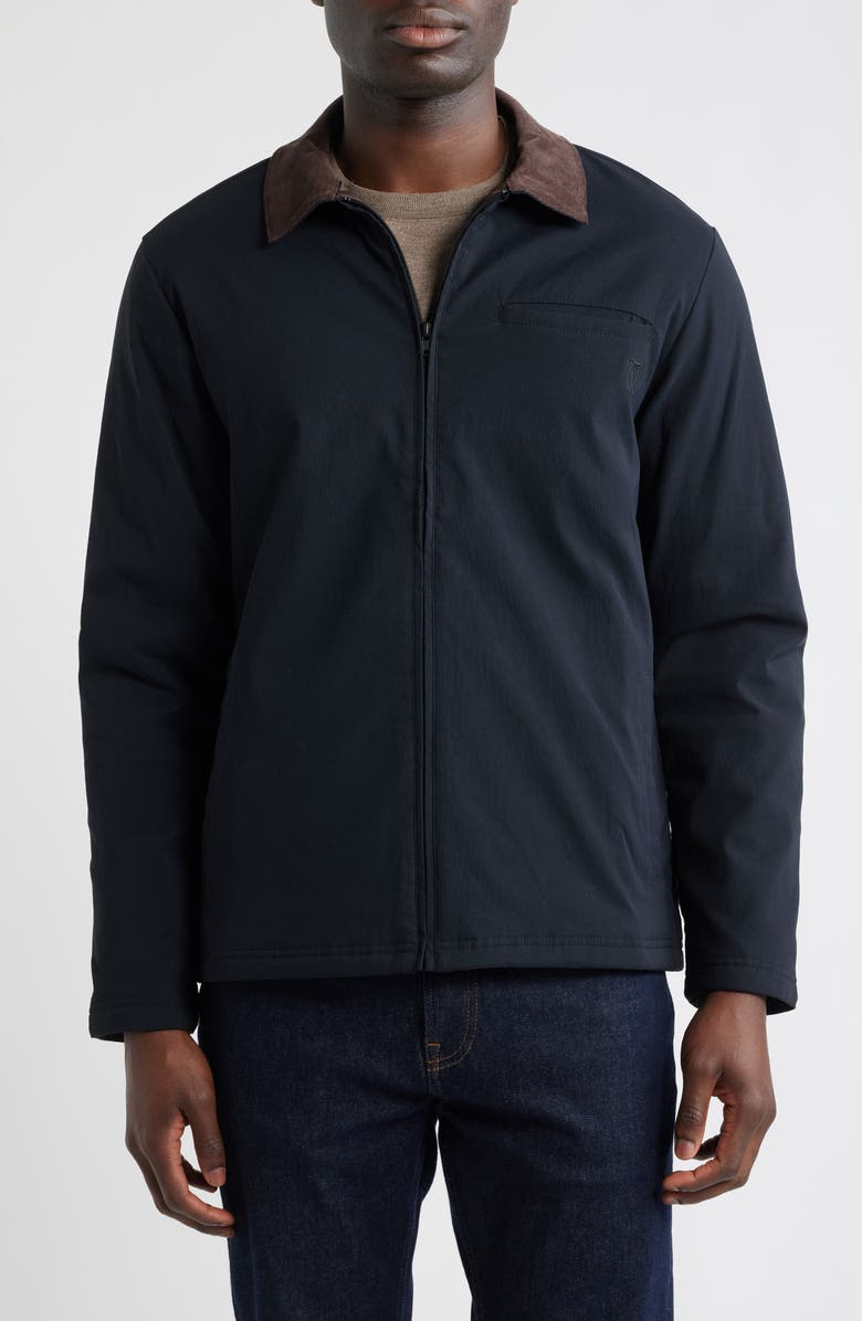 TravisMathew Nitro Noir Stretch Nylon Zip Jacket, Alternate, color, Black