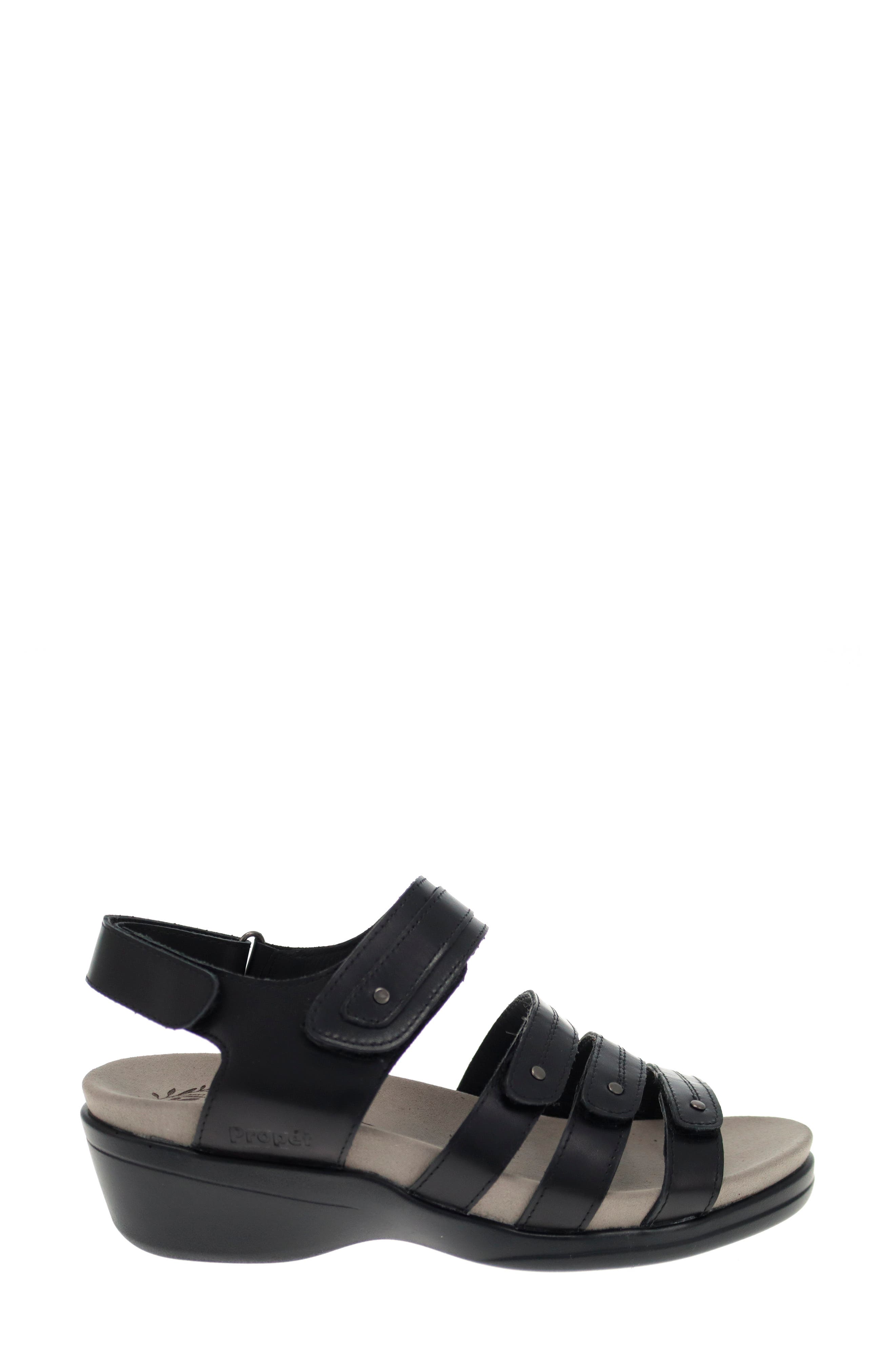 Propét Ainsley Wedge Sandal, Alternate, color, Black