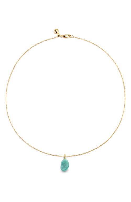 Monica Vinader Aria Amazonite Pendant Necklace In Gold