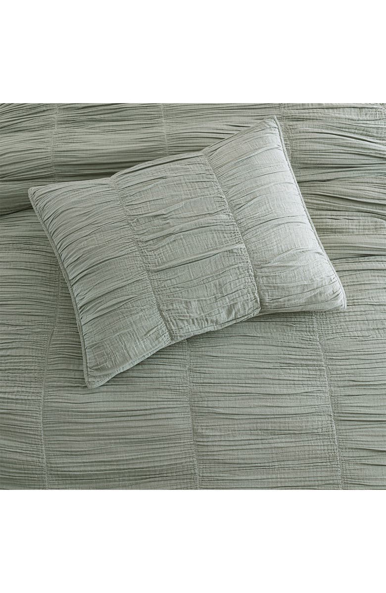DKNY Pure Ruched Gauze Duvet Cover & Shams Set, Alternate, color, Green
