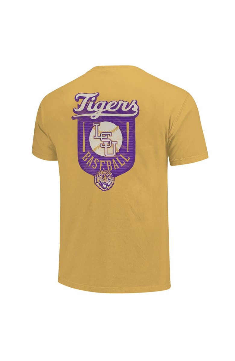 IMAGE ONE Men's Gold LSU Tigers Baseball Shield T-Shirt, Alternate, color,