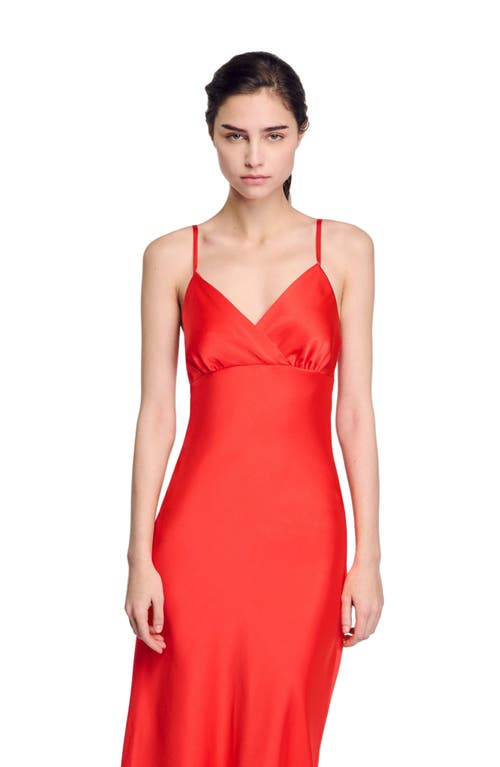 Sandro Floaty Dress With Straps In Poppy