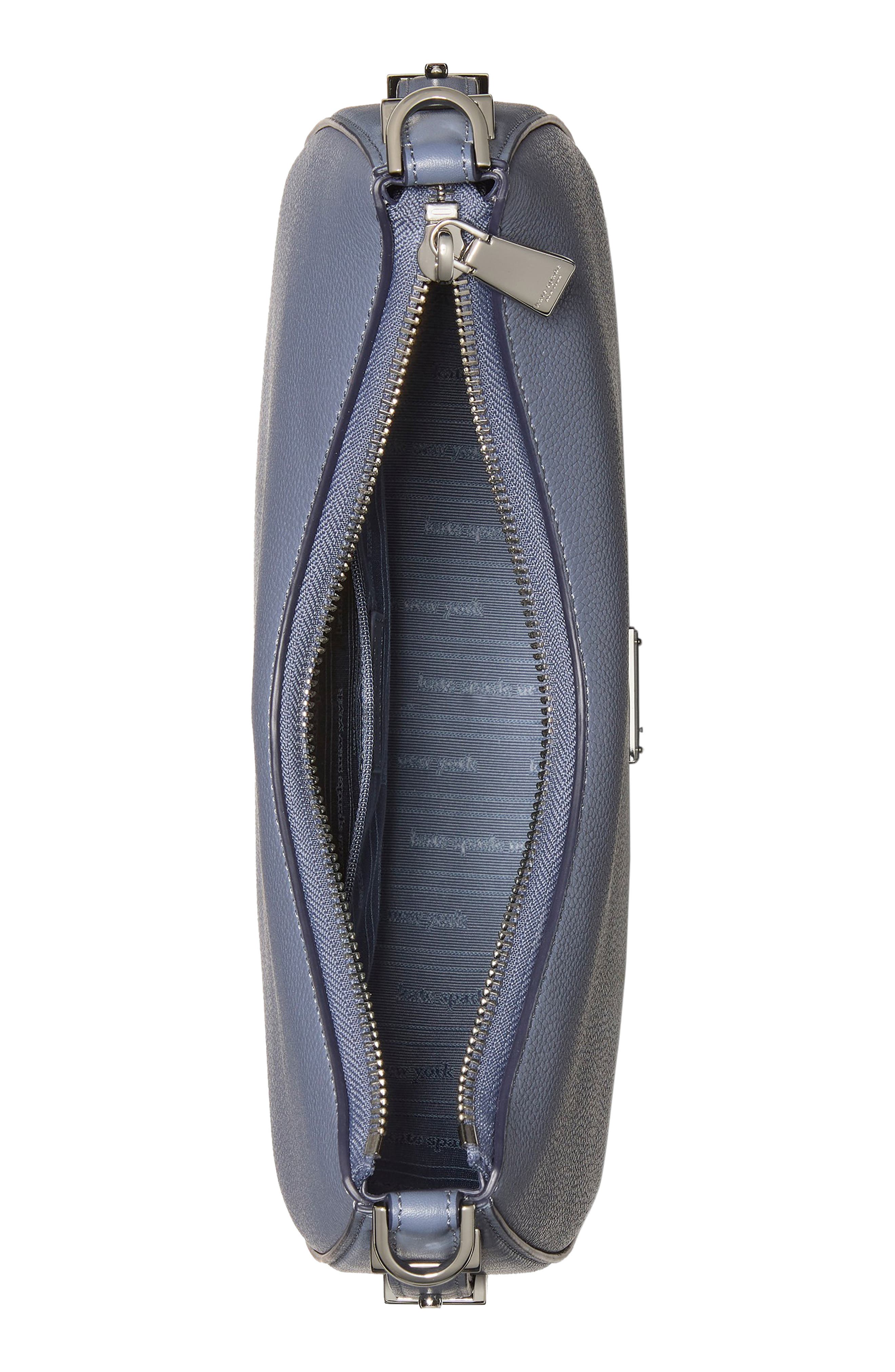 liv pebble leather convertible shoulder bag, Alternate, color, CINDER GREY