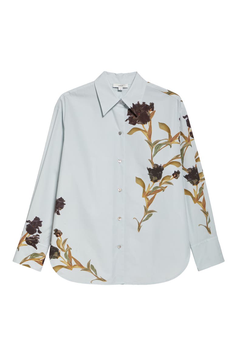 Iris Button-Up Shirt, Alternate, color, SALT GLASS/ BLACK IRIS