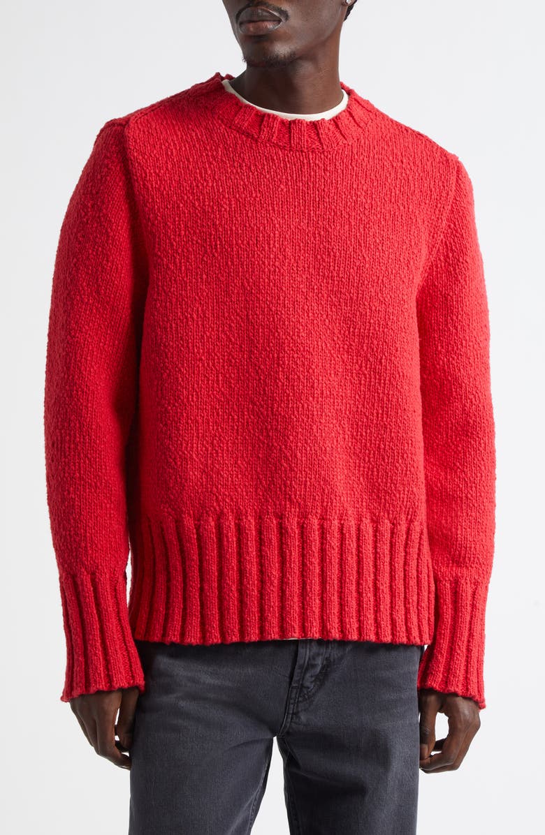Séfr Joaquin Cotton Crewneck Sweater, Main, color, Cardinal Dry Cotton