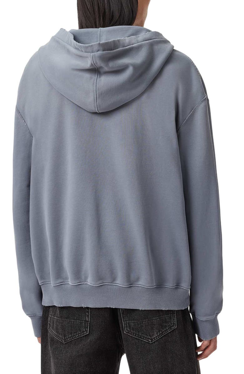 AllSaints Aeterna Graphic Zip Hoodie, Alternate, color, Slate Wash Blue
