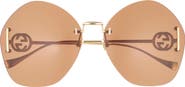 Gucci 65mm Oversize Oval Sunglasses