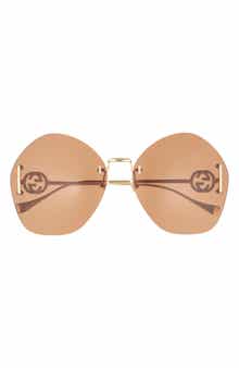 Gucci 65mm Oversize Oval Sunglasses