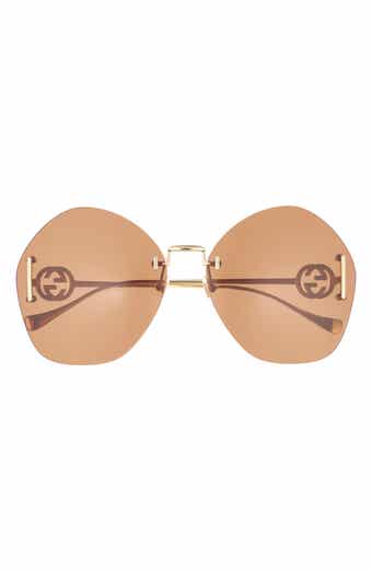 Gucci 65mm Oversize Oval Sunglasses