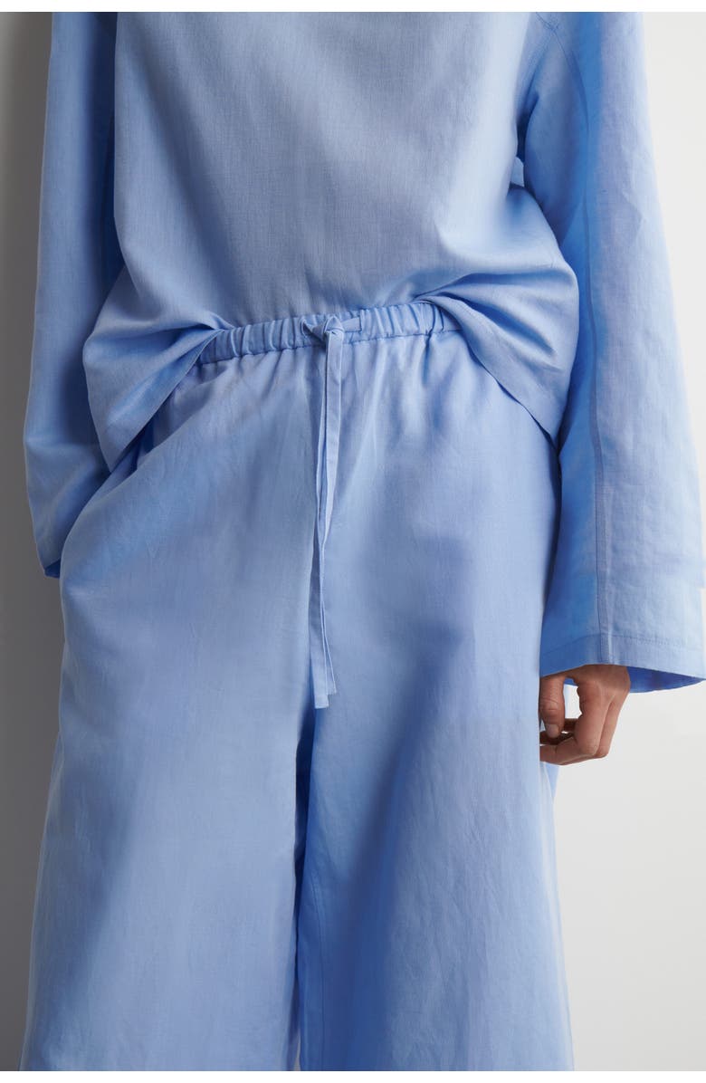 COS Wide-leg Linen Drawstring Trousers, Alternate, color, Light Blue