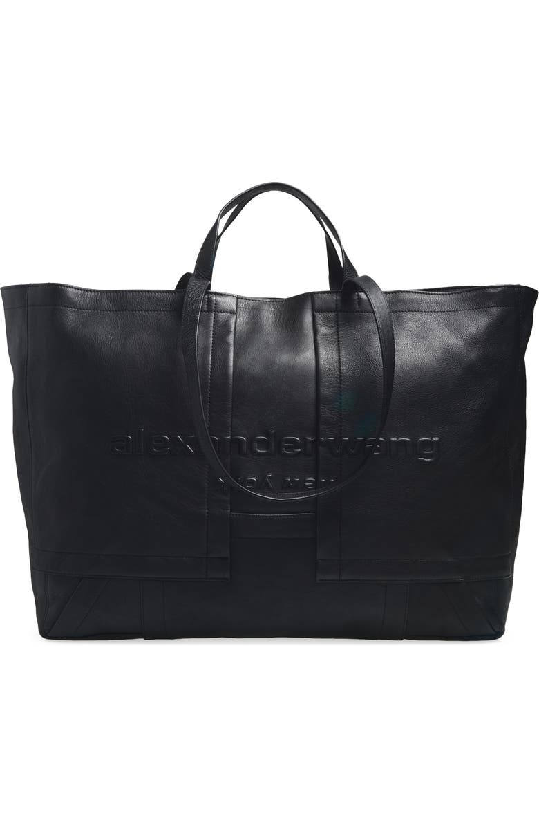 Alexander Wang Extra Large Pack Leather Tote, Main, color, Black