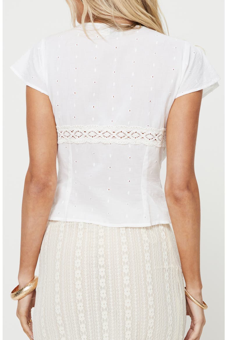 Tullock Lace Trim Top, Alternate, color, WHITE