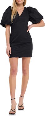 Endless Rose Cutout Puff Sleeve Cotton Minidress