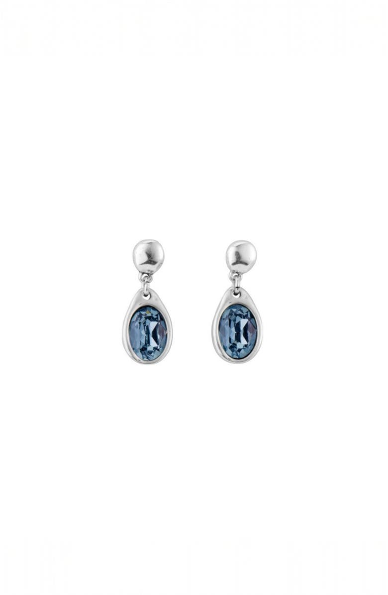 UNODE50 Crystal Accent Dangle Earrings, Main, color, Silver