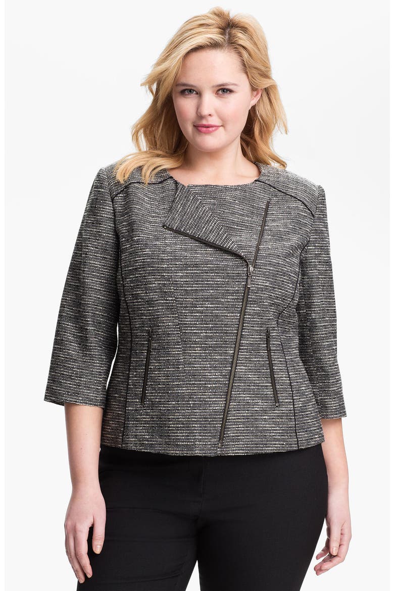 Tweed Moto Jacket, Main, color, BLACK COMBO