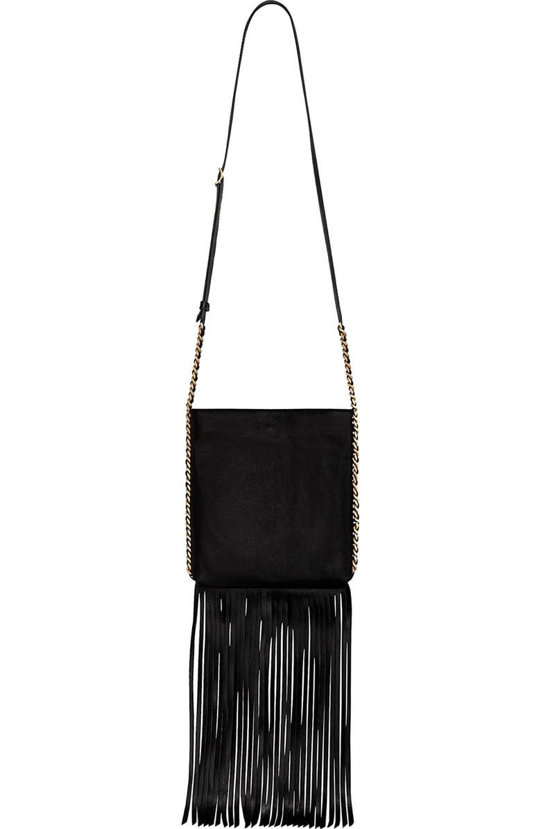 Rebecca Minkoff Carly Fringe Crossbody Bag, Main, color, Black