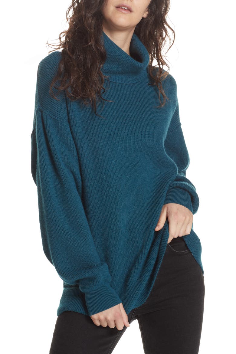 Softly Structured Knit Tunic, Main, color, DEEP JADE