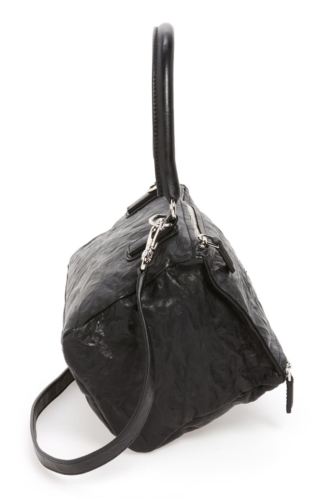 Small Pepe Pandora Leather Shoulder Bag, Alternate, color, BLACK