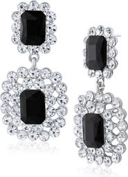 JARDIN Emerald Cut Stone Drop Earrings