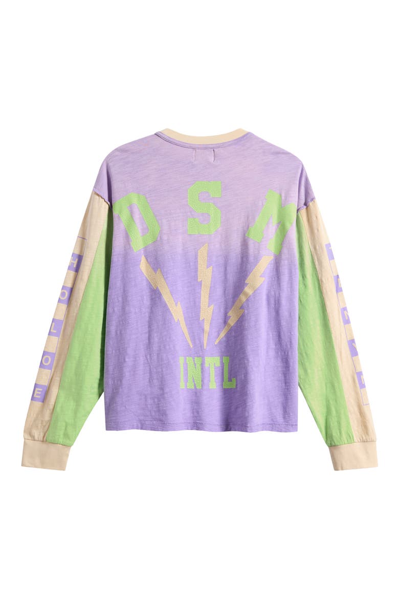Bolt Panel Long Sleeve Graphic T-Shirt, Alternate, color, LAVENDER/LIME