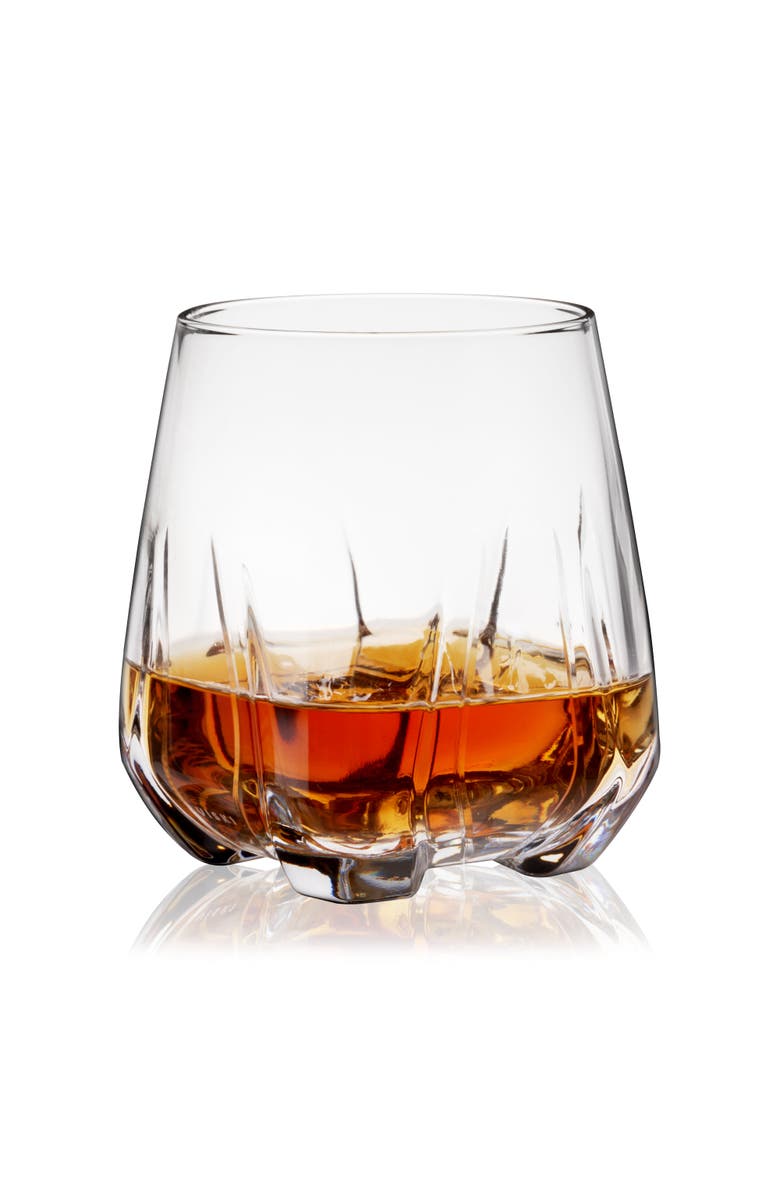 Viski Apollo Crystal Whiskey Tumbler, Alternate, color, Clear