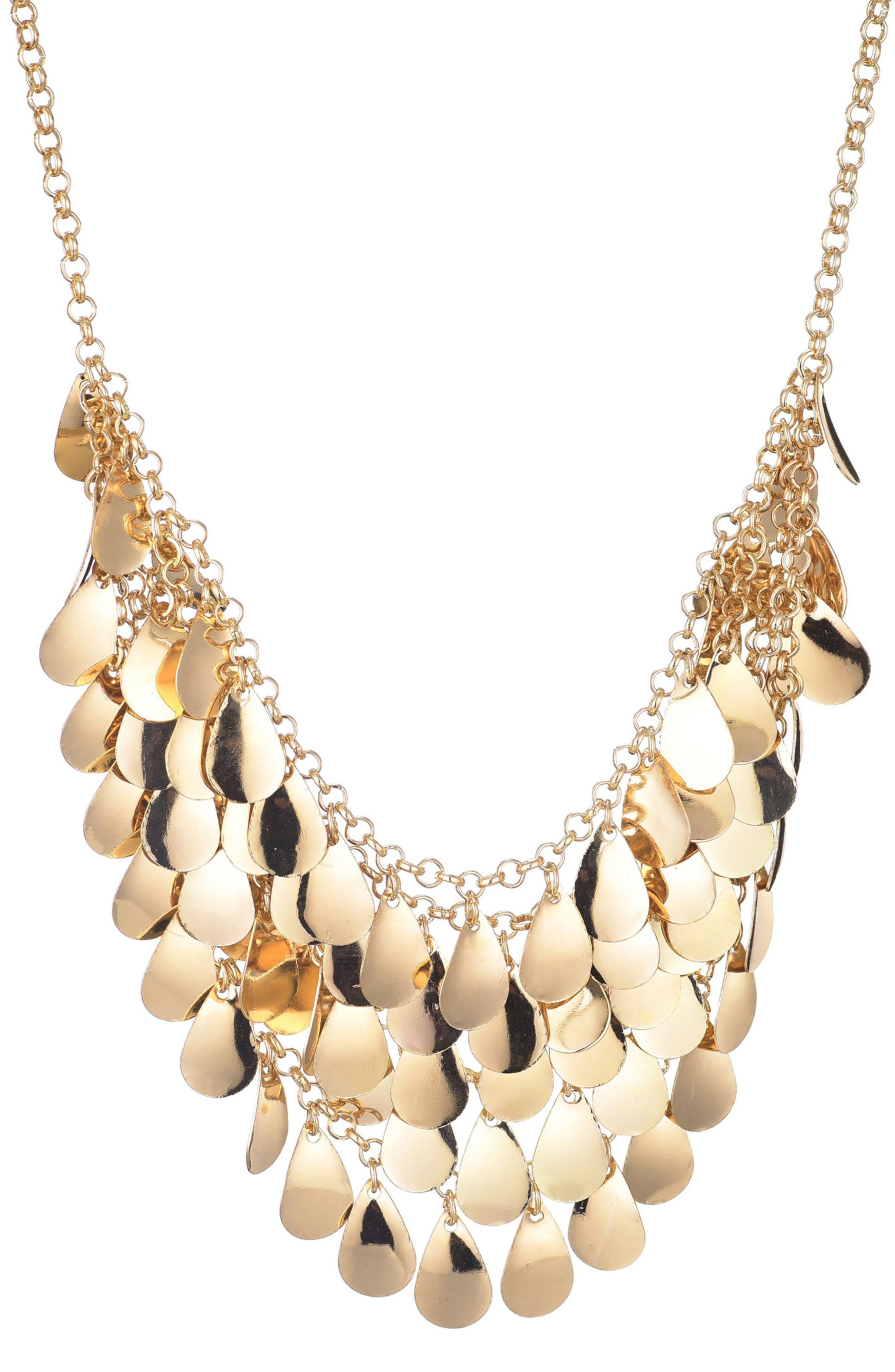 Adornia Droplet Bib Necklace