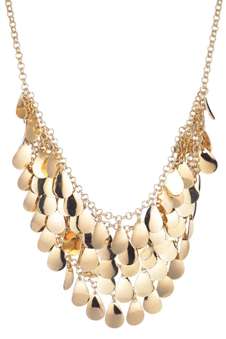 Droplet Bib Necklace, Main, color, GOLD