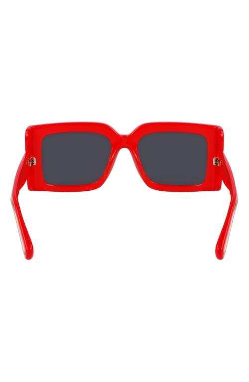 Ferragamo Prisma 55mm Modified Rectangular Sunglasses In Red