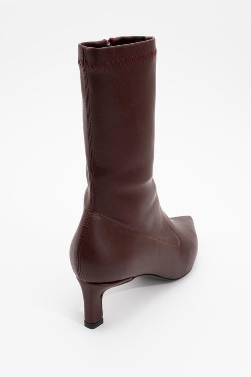 Prologue Shoes Lewin Pointed Toe Stiletto Boot In Burgundy