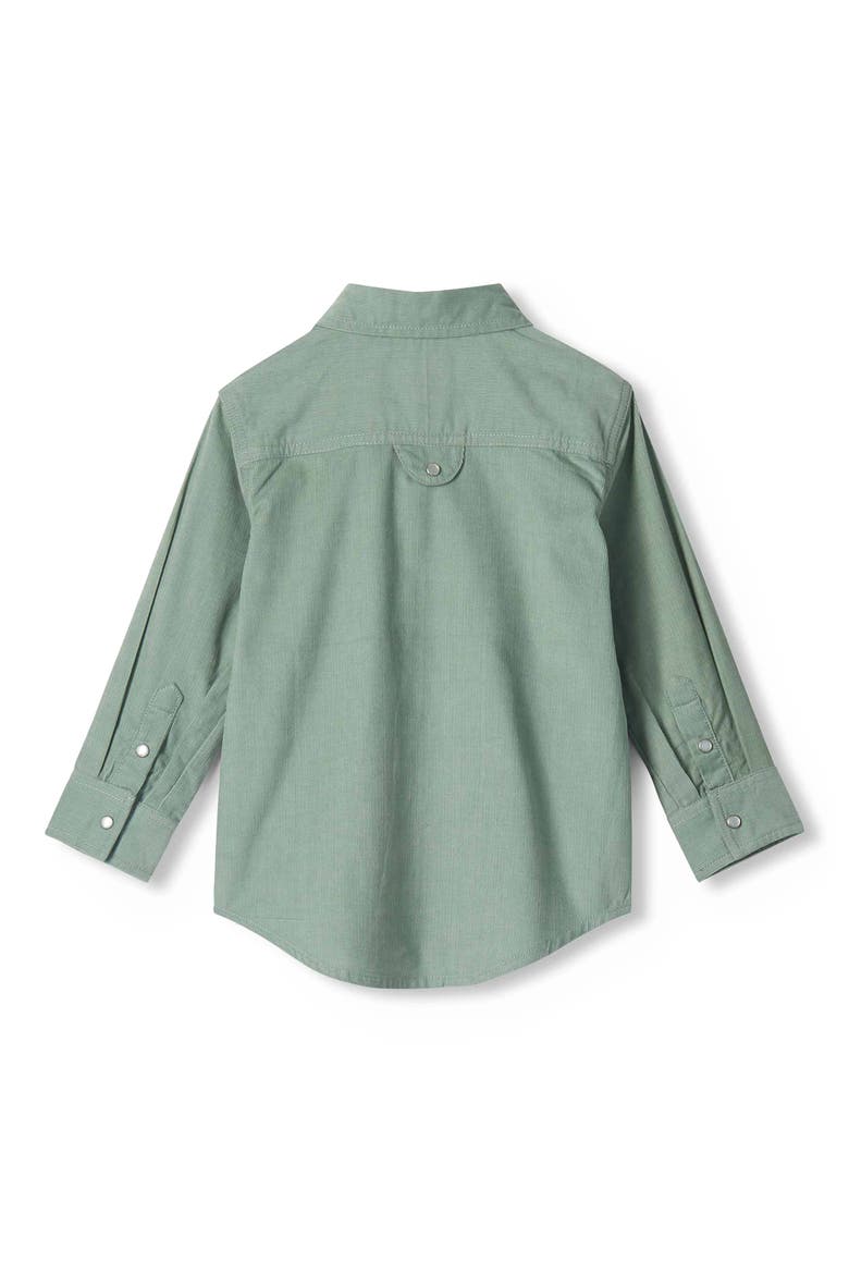 Kids' Cotton Corduroy Snap-Up Shirt, Alternate, color, CHINOIS GREEN