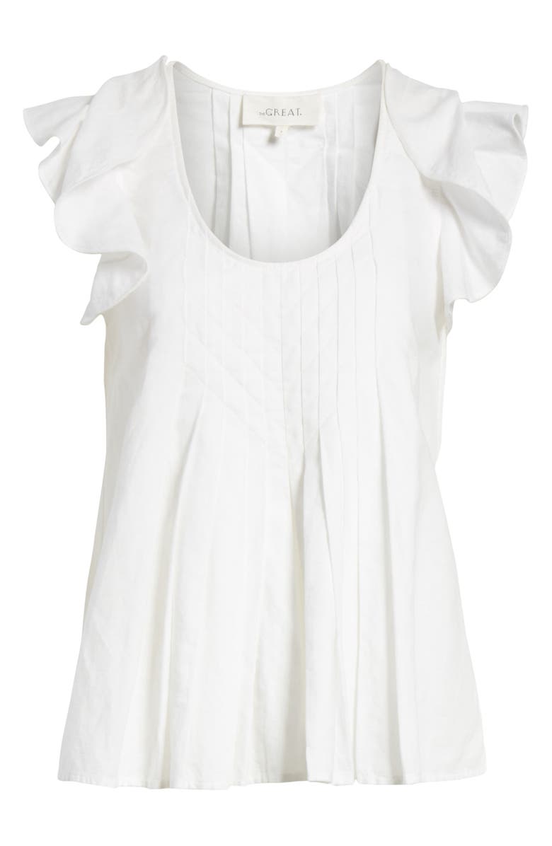 THE GREAT. The Tulip Linen & Cotton Top, Alternate, color,
