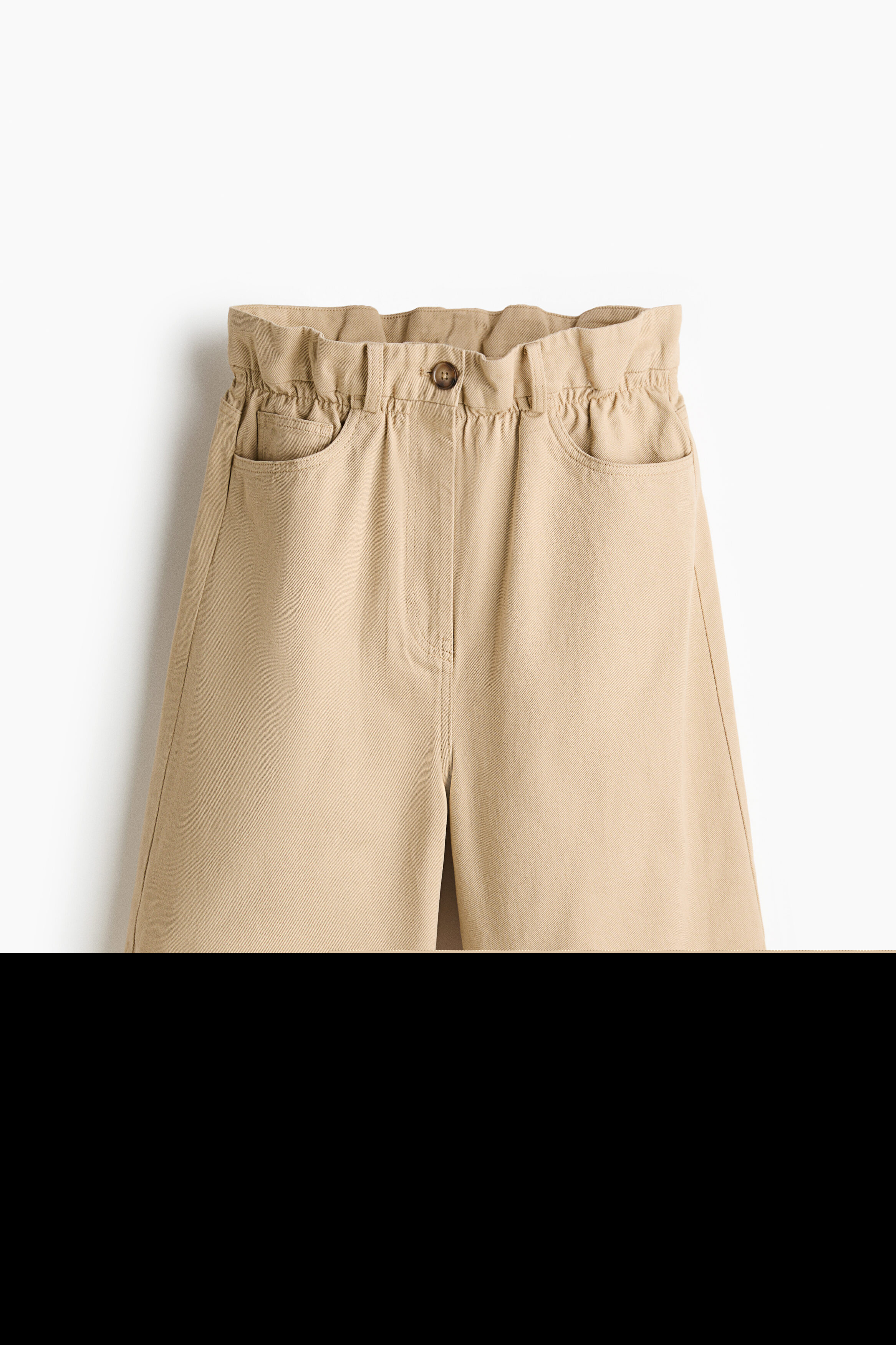 H&M Paper Bag Bermuda Shorts, Alternate, color, Beige